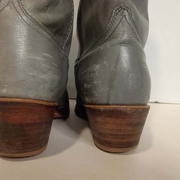 1980s ACME DINGO Western 14" Boots Men's 11D Style 5113 Gray Leather *Read - Picture 11 of 15
